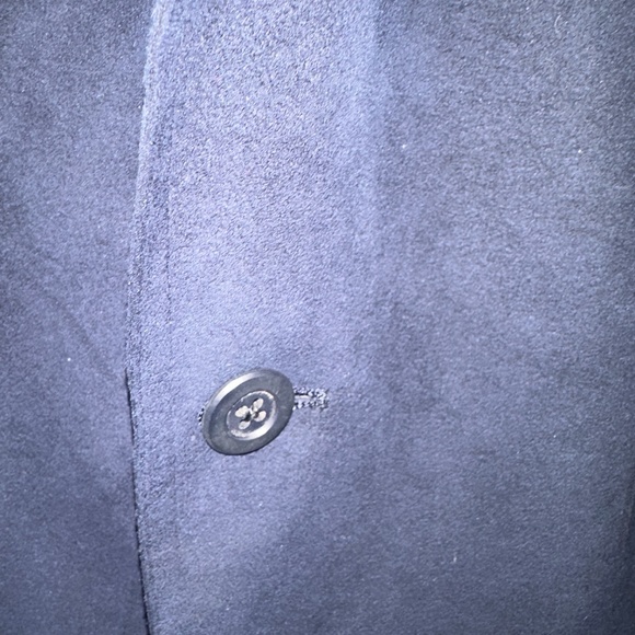 Halston Vintage Ultrasuede Navy Blazer 44R Gently worn Halsuede fabric 2 button - Picture 2 of 4